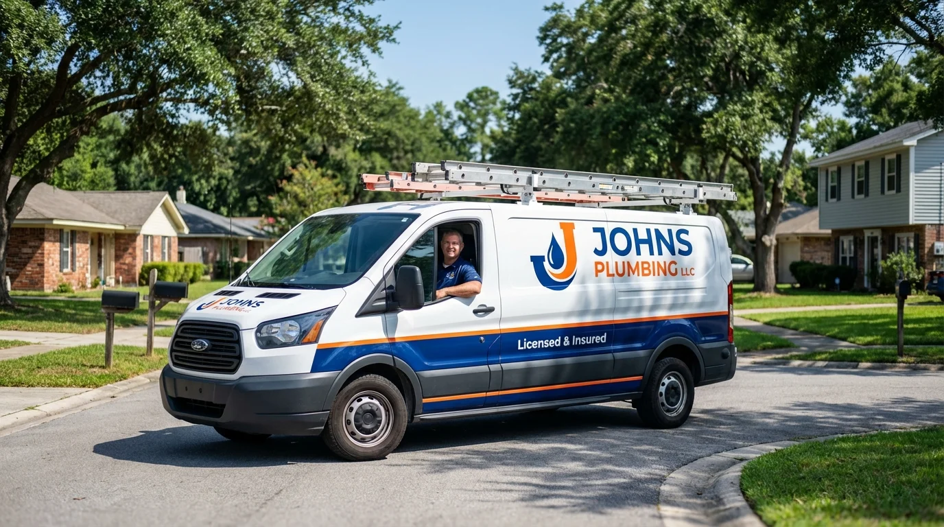 Johns Plumbing LLC service van in Briarcliff Manor, NY