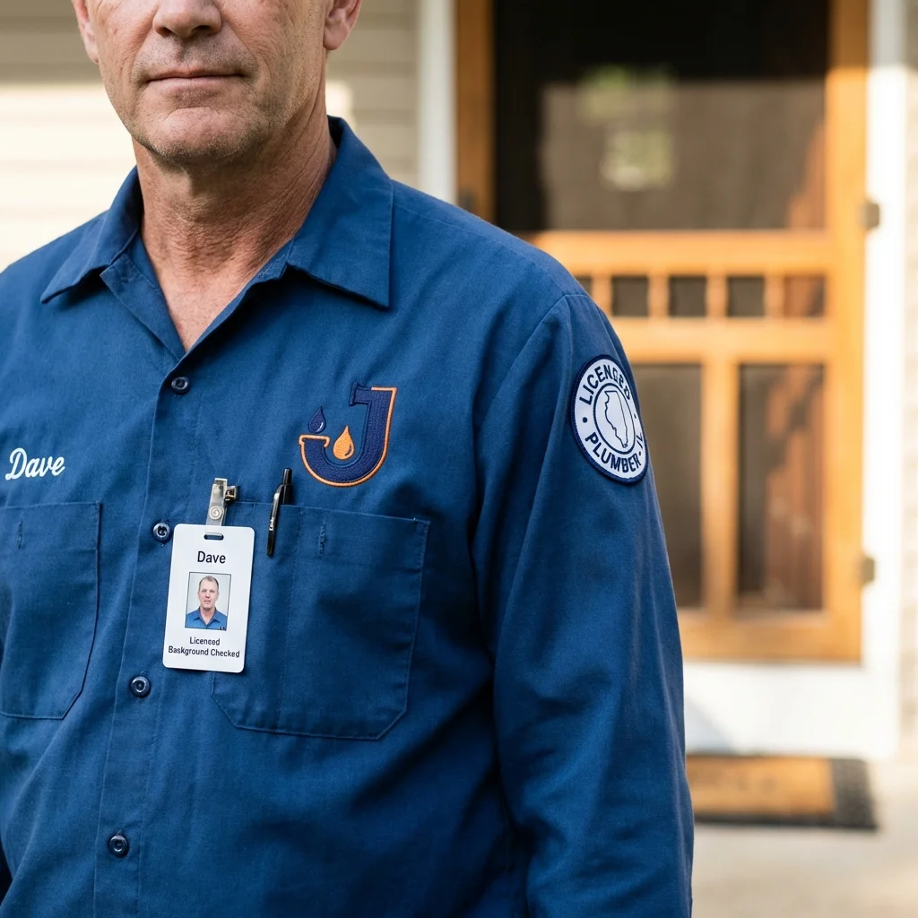 Licensed plumber showing ID badge in Briarcliff Manor, NY