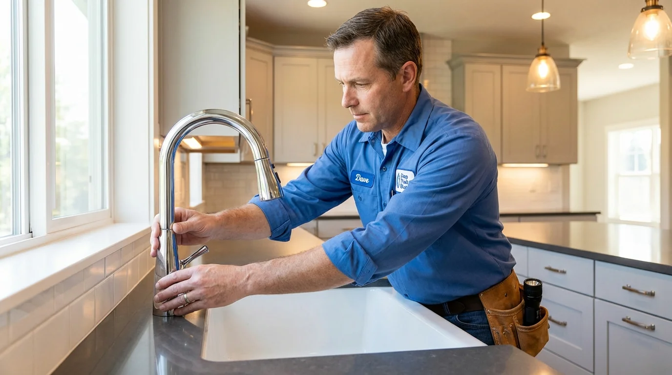 Kitchen faucet installation by Johns Plumbing LLC in Briarcliff Manor