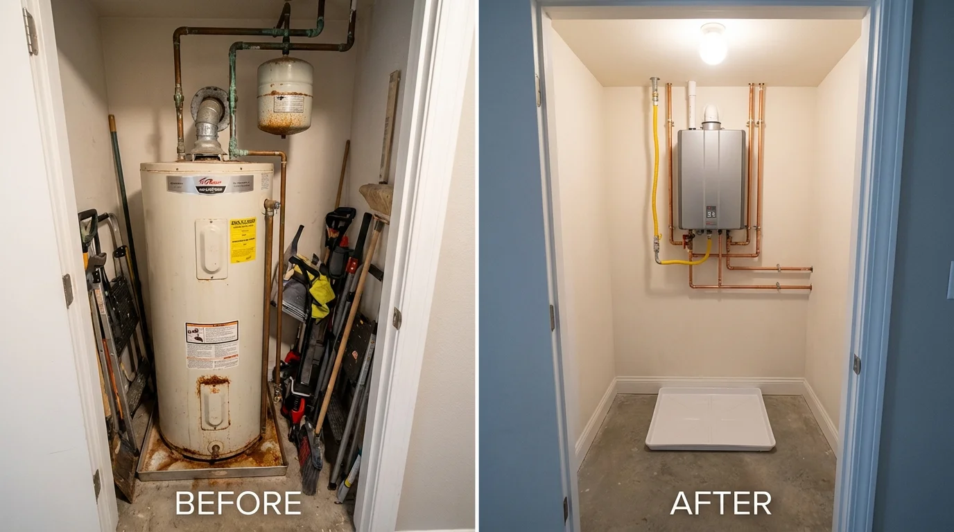 Tank water heater versus wall-mounted tankless unit comparison for Briarcliff Manor, NY homeowners